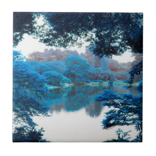 Blaue Farbe cool, einzigartige Natur, See Fliese