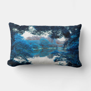 Blaue Farbe cool, einzigartige Natur, See Lendenkissen