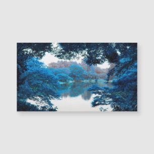 Blaue Farbe cool, einzigartige Natur, See Magnetkarte