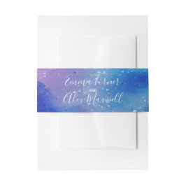 Blaue Farbe | Einladung zur Hochzeit Bauchband Einladungsbanderole