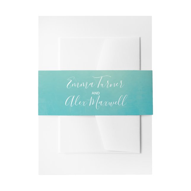 Blaue Farbe | Einladung zur Hochzeit Bauchband Einladungsbanderole (Vorderseite Beispiel)
