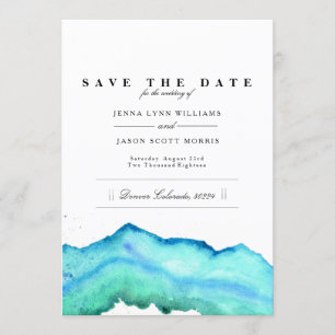 Blaue Farbe Elegant Save the Date