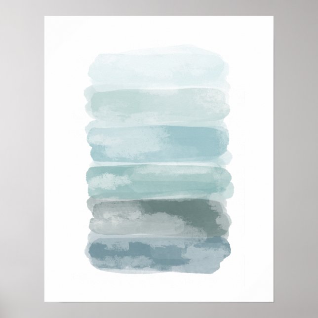 Blaue Farbe Pinselstriche Poster (Vorne)