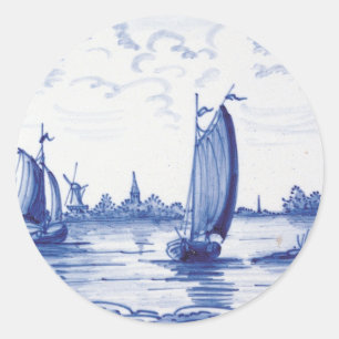 Blaue Farbe Runder Aufkleber