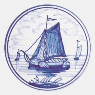 Blaue Farbe Runder Aufkleber