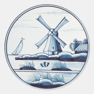 Blaue Farbe Runder Aufkleber