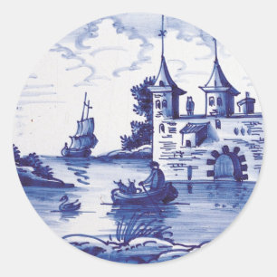 Blaue Farbe Runder Aufkleber