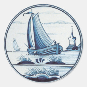 Blaue Farbe Runder Aufkleber
