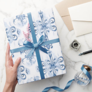 Blaue Farbe Vintag Geschenkpapier