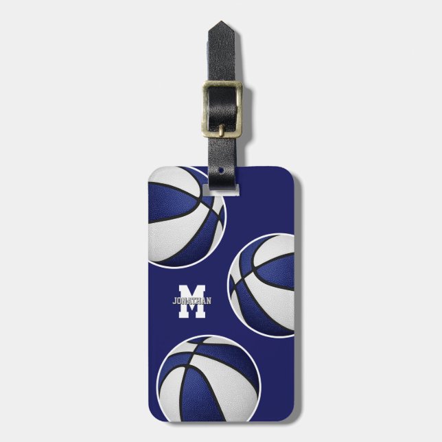 Blaue Farben für das Basketball-Team Gepäckanhänger (Vorderseite vertikal)