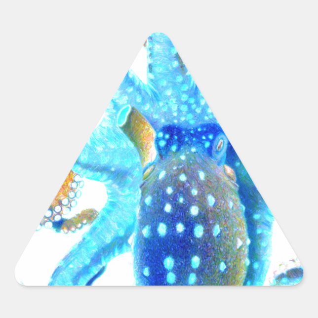 Blaue, farbige Ocopi Dreieckiger Aufkleber (Vorderseite)