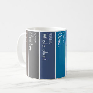 Blaue Farbpalette Ocean Paint Chips Kaffeetasse