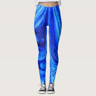 Blaue Farbtöne der Aquarellkunst Leggings