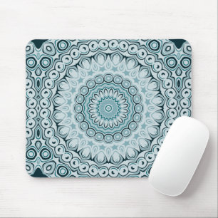 Blaue Farbtöne im nautischen Mandala-Design Mousepad