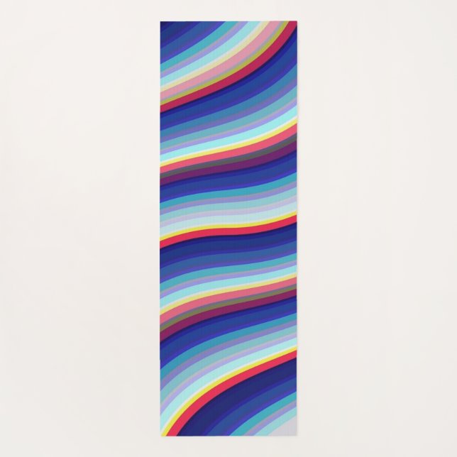 Blaue Farbwellen Yogamatte (Rückseite)