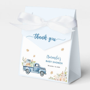 Blaue Farm Truck Kürbis Baby Shower Danke Geschenkschachtel