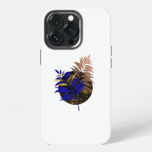 Blaue Farn auf schwarzem Kreis iPhone 13 Pro Hülle