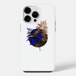 Blaue Farn auf schwarzem Kreis iPhone 14 Pro Max Hülle