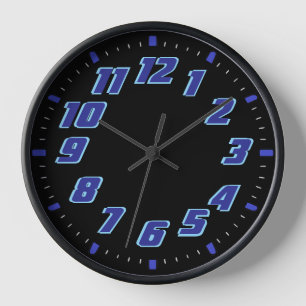 Blaue Faux-Neon-Farbe Uhr