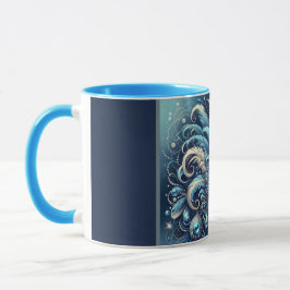 Blaue Feder-Maskenballmasken-Illustration Tasse