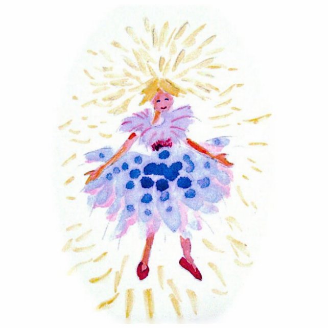 Blaue Fee Fotoskulptur Ornament (Vorne)