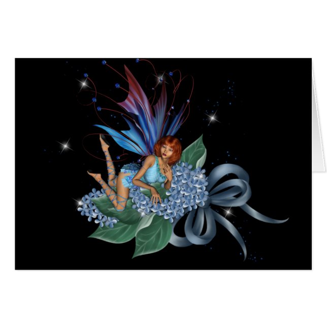 Blaue Fee für Blumenmuster Design 1 (Vorderseite (Horizontal))