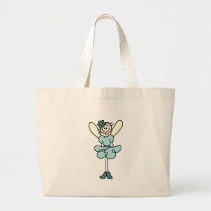 Blaue Feen-Stickfigur-Tasche Jumbo Stoffbeutel