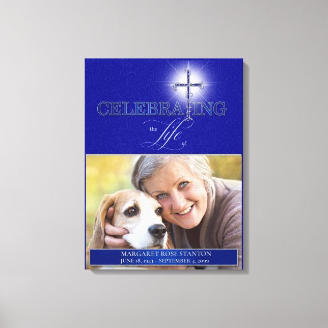 Blaue Feier des religiösen Fotos des Lebens Leinwanddruck (Vorderseite)