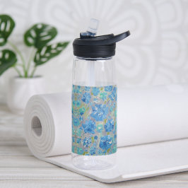 Blaue Feier Floral Wasser Flasche