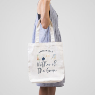 Blaue feminine moderne Schrift Mutter des Bräutiga Jumbo Stoffbeutel