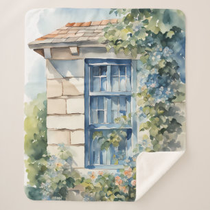 Blaue Fenstersteinmauer Cottage Reben Sherpadecke