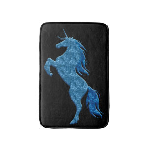 Blaue Feuerwaffe Einhorn-Badematte Badematte