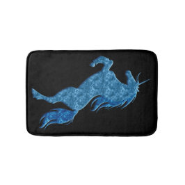 Blaue Feuerwaffe Einhorn-Badematte Badematte