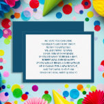 Blaue Fiber 5 Dollar Geburtstagsparty Begleitkarte<br><div class="desc">Navy und weiße Kind's Fiver (5 Dollar) Geburtstag Party Einladung Gehäuse. Ein 5. Geburtstag ist ein neuer Trend für Kindergeburtstage. Fünf Partys können den Kindern das Geld beibringen, während sie Geburtstagsgästen die Möglichkeit geben, das Party zu genießen, ohne unzählige Stunden auf der Suche nach dem passenden Geschenk verbringen zu müssen....</div>