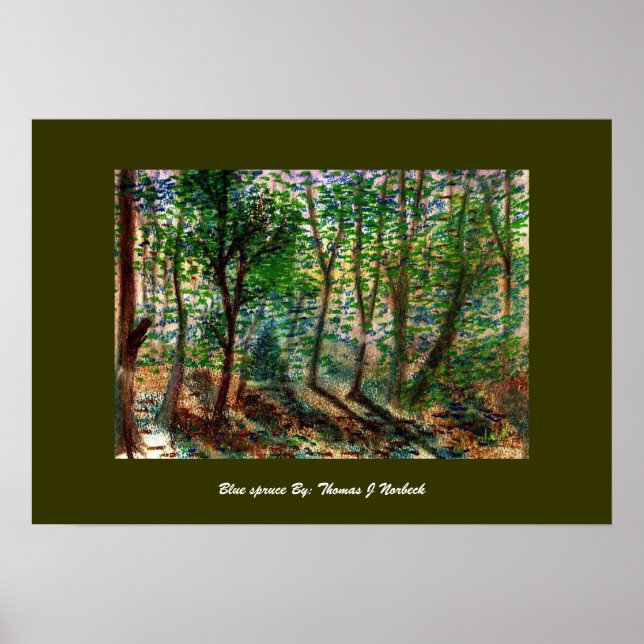 Blaue Fichte: Thomas J Norbeck Poster (Vorne)