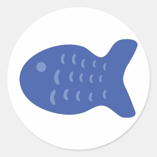 Blaue Fische Runder Aufkleber (Vorderseite)