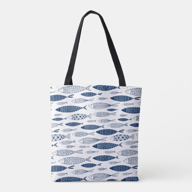 Blaue Fische Tasche (Rückseite)