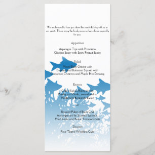 Blaue Fische und Korallenhochzeiten Menükarte