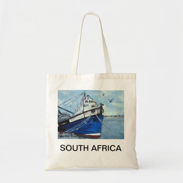 Blaue Fischerboot-Tasche Tragetasche (Vorne)