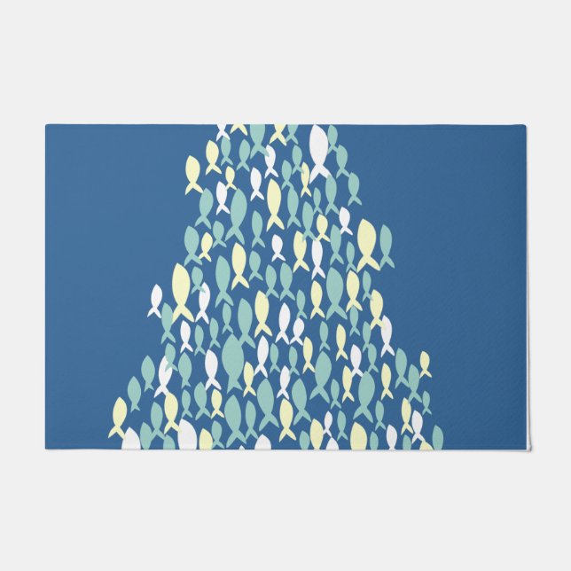 Blaue Fish Pattern Rug, neue Zuhause Layer Rug Fußmatte (Vorderseite)