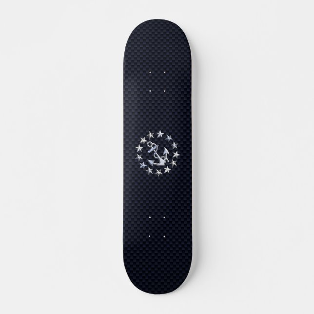 Blaue Flagge für nautische Yacht Skateboard (Vorne)