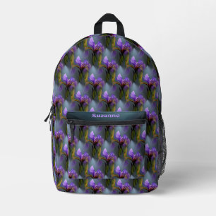 Blaue Flagge Iris Blume Art Muster Personalisiert Bedruckter Rucksack