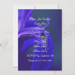 Blaue Flagge Iris Blume Petal Elegantes Party Einladung