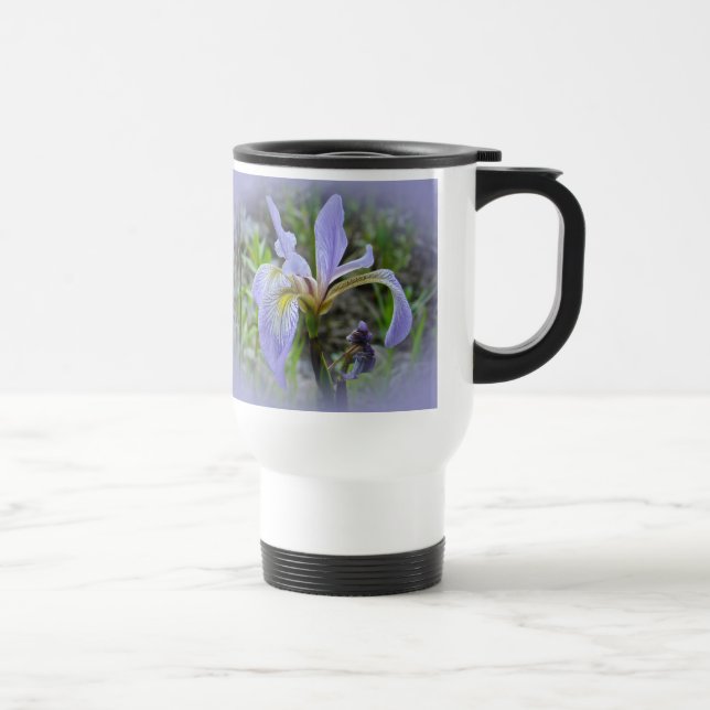 Blaue Flagge - Wild Iris Reisebecher (Rechts)