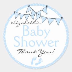 Blaue Flaggen-Flaggen-Babyparty danken Ihnen Runder Aufkleber
