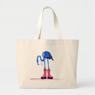 Blaue Flamingo-Tasche Jumbo Stoffbeutel