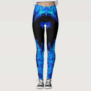 Blaue Flammen-Feuer-Leggings Leggings