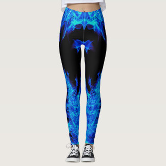 Blaue Flammen-Feuer-Leggings Leggings