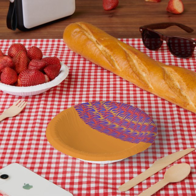 Blaue Flammen Pappteller (Picknick)