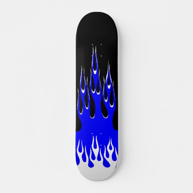 Blaue Flammen-Skateboard Skateboard (Vorne)